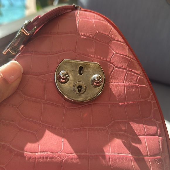 Pink Versace Medusa bag croc embossed leather y2k bag Boston duffle top handle - Picture 5 of 17